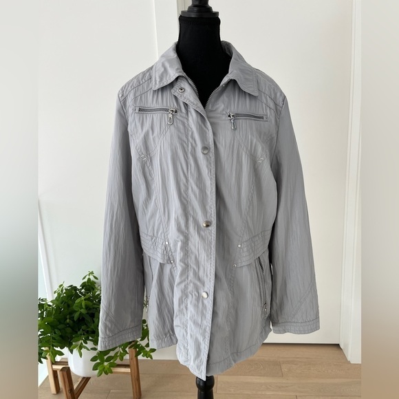 GERRY WEBER Grey Lightweight Zip Front Jacket Casual Neutral Travel Commute - Picture 6 of 16